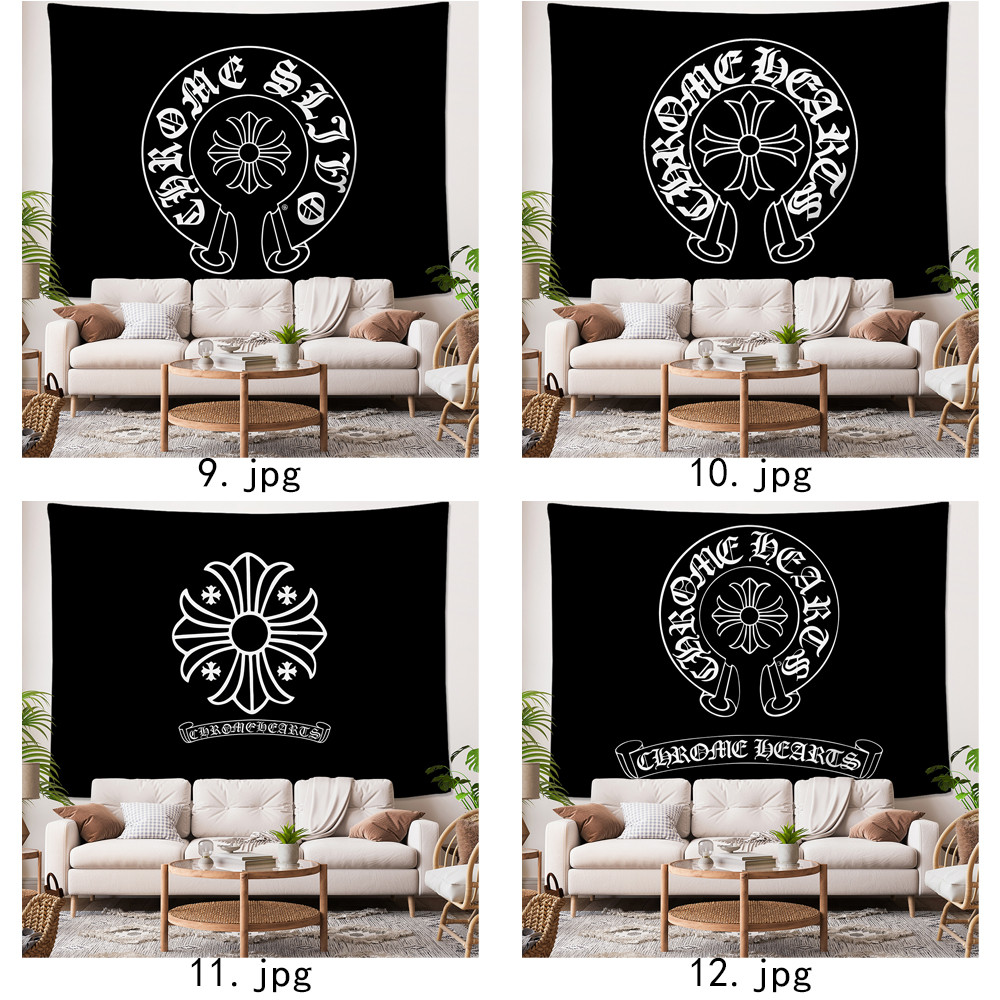 Tấm thảm treo tường Logo Chrome Hearts có kẹp Tấm thảm Polyester Trang trí nội thất