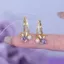 2023 Bông Tai Thỏ Tím Nữ Ngọc Trai Cao Cấp Zircon Bông Tai Mùa Xuân Bông Tai 6.18