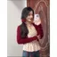 Mùa xuân năm nay Bộ áo len ngắn dệt kim ngắn dệt kim màu đỏ phổ biến dành cho nữ