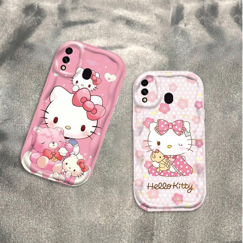 Vỏ Silicon Hoạt Hình Cho Samsung A20 A30 Phụ Kiện 3D Vỏ Điện Thoại Mềm TPU Kitty Sinh Viên Chống Sốc Ốp Lưng