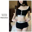 Bộ đồ Milyfashion tay ngắn + quần Short màu đen ngọt ngào mát mẻ thể thao giải trí hai mảnh N652