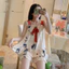Bộ Đồ Ngủ Hai Dây Thắt Nơ Mùa Hè Xuyên Biên Giới Bộ Đồ Vest Mùa Hè Thiếu Nữ Bộ Đồ Mặc Nhà Cỡ Lớn Hoạt Hình Dễ Thương