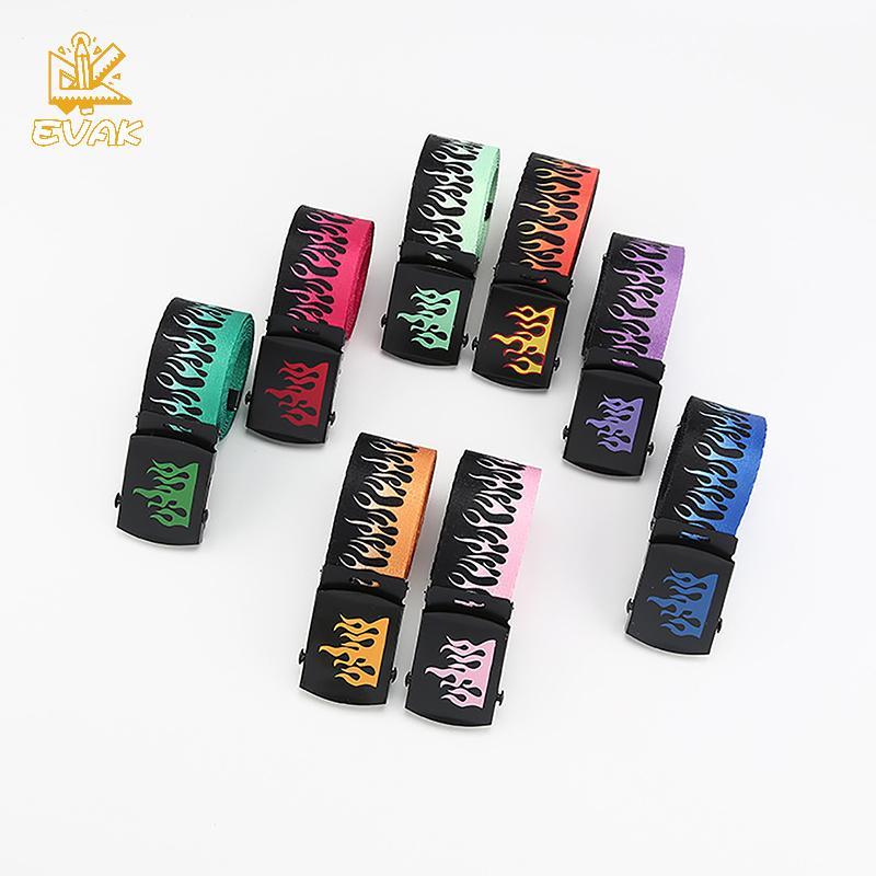 Alittlesetrtu Vải Ngọn Lửa Đai Cá Tính Thiết Kế Thông Thường Thắt Lưng Punk Dây, 60-100 Inch VN