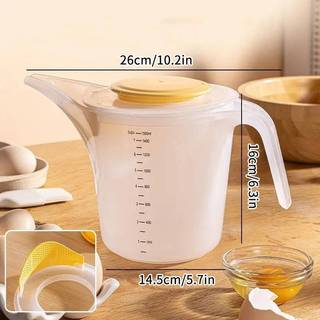 E-WOITD 1500ml Dung Tích Lớn Tốt Nghiệp Cốc Đo Nhựa Rõ Ràng Nướng Cốc Đo Cân Có Nắp Hộ Gia Đình Cốc Nướng Bếp E-WOITD