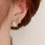 E-WOITD Tinh Tế Đơn Giản Pha Lê Mắt Mèo Đá Hoa Bông Tai Dành Cho Nữ Thời Trang Zircon Bông Tai Dự Tiệc Trang Sức Quà Tặng Phụ Kiện E-WOITD