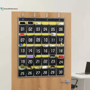 Bộ sắp xếp túi điện thoại treo tường lớp học BeautifulHomeA với nhà thơ được đánh số để lưu trữ dễ dàng VN
