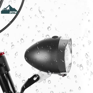 DTW Cổ Điển Retro Đèn Pha Xe Đạp Vỏ ABS 3 Đèn LED Xe Đạp Đi Đêm Cảnh Báo An Toàn Đèn Trước Không Có Pin Thể Thao