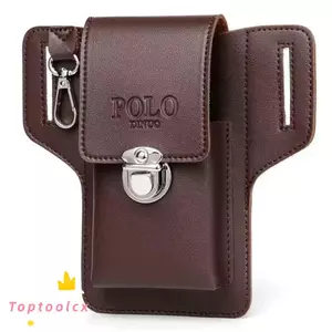 Gói thắt lưng điện thoại TOPTOOLCX, Thắt lưng nam PU màu trơn, Túi đựng thẻ