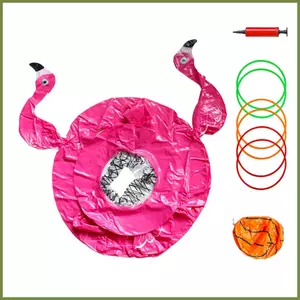 Vòng bóng rổ bơm hơi cho bể bơi Đồ chơi ngoài trời nổi bơm hơi Bể bơi Flamingo Vòng bóng rổ cho kouvn