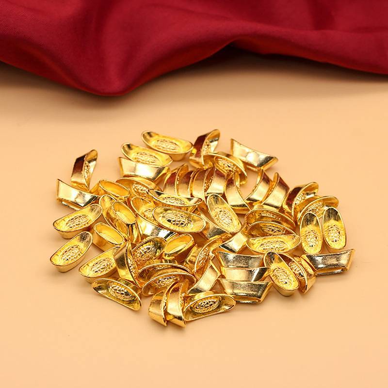 MUQV 10 thỏi Vàng Trung Quốc Yuan Bao Wealth Tượng Vàng Thỏi Trang Trí Trang Trí Trang Trí Năm Mới Thanh Dụ Tiền Thịnh Vượng n
