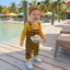 Bé Trai Halloween Bee Trang Phục Đáng Yêu In Chấm Dài Tay Áo Liền Quần Và Suspender Quần Mũ Bộ
