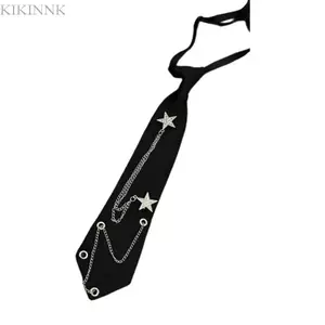 KIKIN Thời Trang Dây Buộc Punk Kim Loại Dây Xích Ngôi Sao NeckTie Cho Sinh Viên Văn Phòng Trang Phục Thời Trang Tăng Cường Cosplay Sự Kiện Tập Hợp