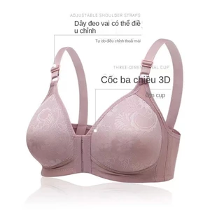 Áo Ngực Nữ Trung Niên Không Dây Thép Cúp Mỏng Khóa Trước Thu Hẹp Bên Thoáng Khí ✨Bubblu11.vn✨