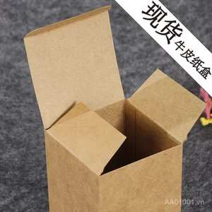 Bao bì vuông Có sẵn Hộp giấy Kraft Retro Trang sức nhỏ Quà tặng Ánh sáng Kraft Hộp đóng gói nhỏ Hộp phụ kiện nhỏ ROPE