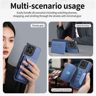 Ốp Từ Tính Mạnh Mẽ Cho Honor 600 500 Pro 400 Smart X7D X9B X9C X70 X9D Magic 7 Lite Win Turbo Đa Năng Lưu Trữ Thẻ Khe Cắm Điện Thoại Phong Cách Kinh Doanh