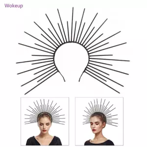 Woke Phóng Đại Băng Đô Cho Nữ Tiaras Vương Miện Hairhoop Thanh Lịch Băng Đô Quấn Tóc Nữ Baroque Mũ Cưới Vương Miện