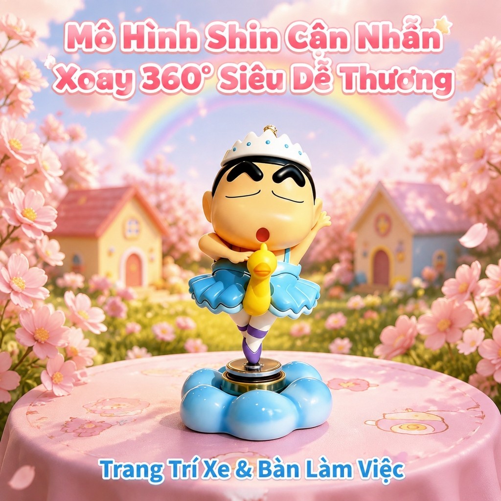 Mô hình Crayon Shin-chan Xoay Tự Do 360° Trang Trí Xe Ô Tô Xe Máy Decor Nội Thất Xe trang trí xe máy