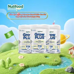 Combo 3 Lon Sữa Bột Nutifood Sweden GrowPLUS+ Cao lớn vượt trội (Bạc) từ 2 tuổi 800g