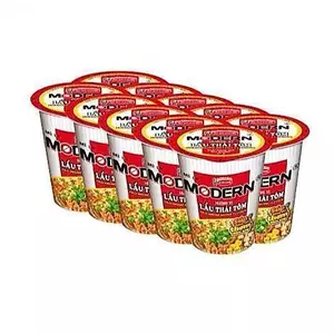 Thùng Mì Ly MODERN Hương Vị Lẩu thái Tôm 24 ly × 67g -NPPGT