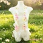 Vòng cổ hoa Lei Faux Phalaenopsis tốt nghiệp có ruy băng & tua rua