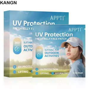 KANGN 5 Cái / hộp Miếng Dán Mặt UV, Miếng Dán Chống Nắng Dưỡng Ẩm Gel Chống Nắng, Chống Mồ Hôi Golf Chống Nắng Miếng Dán Thạch Tươi Hoạt Động Ngoài Trời Mắt