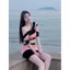 Pure Desire Style Phiên bản Hàn Quốc Tính khí Mùa hè Phong cách mới Màu sắc tương phản sọc Dây dệt kim ngắn tay