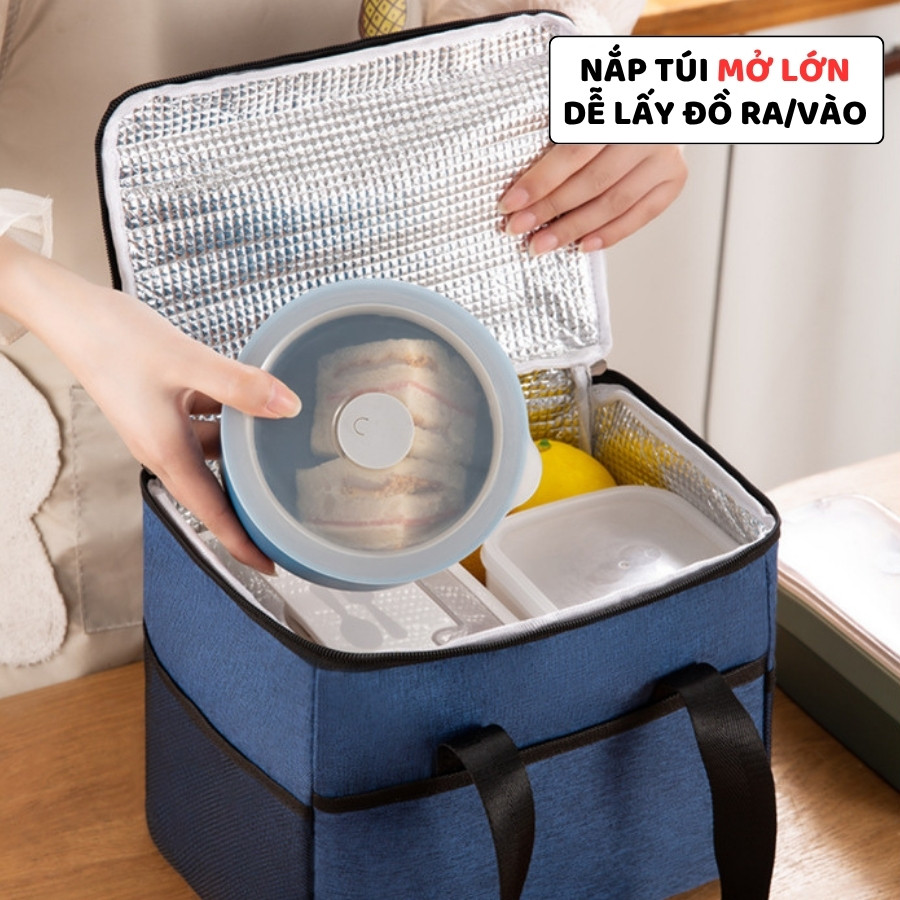 Túi Đựng Hộp Cơm Trưa Văn Phòng ENODA HOME, Túi Vải Chữ Nhật Giữ Nhiệt Tốt Đựng Đồ Ăn TUICOM007