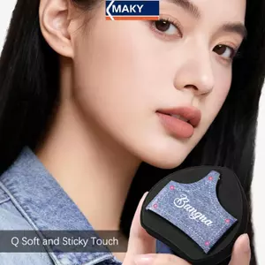 MAKY 3 Cái / hộp Dép Mềm Hình Dạng Cao Bồi Bột Puff Ướt Và Khô Kem Che Khuyết Điểm Công Dụng Kép Thân Thiện Với Da Mỹ Phẩm Trang Điểm Đệm Không Khí Bọt Biển VN