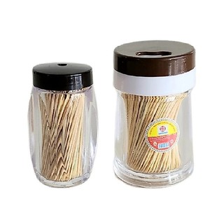 Lọ Đựng Tăm Tiêu Nhựa Nguyên Sinh Trong Suốt Nắp Xoay 2 Kích Cỡ