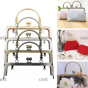 CAST Ví Khóa Khung Túi Phần Cứng Họa Tiết Vintage Túi Khung Khóa DIY Thủ Công Túi Làm Ví Khung