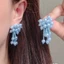 PYCOU Bông tai hạt Bohemian, Trang sức Bông tai tua rua phong cách bãi biển, Bông tai dài màu trơn thời trang Bãi biển