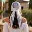 FUHUIOT Ren Headwrap, Ren Viền Họa Tiết Hạt Điều Ren Thêu Vuông Khăn, Sang Trọng Mỏng Thoáng Khí Vải Thêu Ren Khăn Choàng Đầu Nữ Sử Dụng