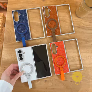 Phone Case For SAMSUNG Galaxy Z Fold 7 Z Fold 6 Z Fold 5 Z Fold 4 with Griptok TPU Magnetic Crocodile with Griptok Fish Aesthetic Korean Cute