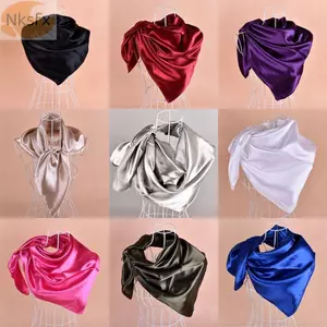 NKSFX Satin Bandana, Khăn quàng cổ lụa hình nón, Baggy Slouchy Beanie Chemo Caps Vuông 90 * 90cm Khăn quàng tóc nữ