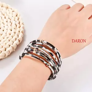 DARON Da Báo Vòng Tay, Phong Cách Bohemian Tay Trang Sức Nhiều Lớp Lắc Tay, Tất Cả Trận Đấu Retro Phóng Đại Mặt Rộng Vòng Tay Từ Tính Đảng