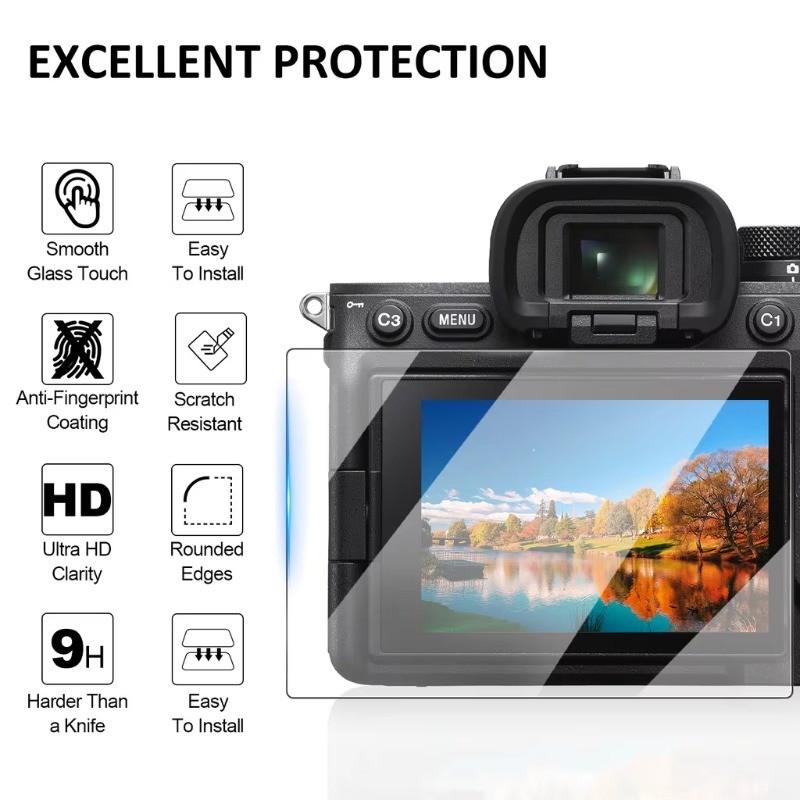 3 Chiếc Cho Sony ZV-E10M2 ZV-E10L ZV-E10K ZV-E10 ZV-E1 ZV1M2 ZV-1F ZV-1 Tấm Bảo Vệ Màn Hình LCD Camera HD Kính Cho Sony SLT-A99M2 SLT-A99 SLT-A77M2 SLT-A77 Camera 9H Kính Cường Lực Phim