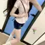 Phong cách Hàn Quốc Ngọt Ngào Slim-fit Hồng Chấm Bi Ve Áo Sơ Mi Tay Ngắn Nữ Xuân Hè Phong Cách Preppy Ôm Hơn Nhìn Tích Cực
