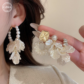 Bông tai kim bạc đính đá hoa ngọc trai Phụ kiện nữ thanh lịch