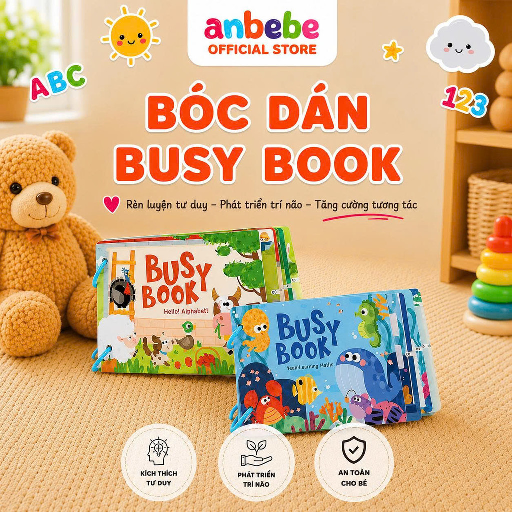 Sách Học Liệu Bóc Dán Montessori Thông Minh, Đồ Chơi Giáo Dục Sớm Cho Bé Kích Thích Não Bộ