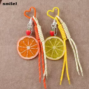 Móc khóa trái cây Acrylic SMILE, Móc khóa mặt dây chuyền trái cây di động nhẹ, Túi lát chanh phong cách Y2K Móc khóa quyến rũ được cá nhân hóa
