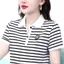 Áo thun ngắn tay sọc nữ, Áo polo ngắn tay phong cách thể thao mùa hè