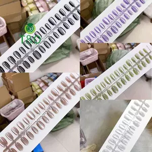 30 Cái Kích Thước Khác Nhau Bấm Ngắn Trên Móng Tay Trang Trí Mắt Mèo Móng Tay Giả Có Thể Đeo Được Full Cover Đầu Móng Tay Nghệ Thuật [Mới]