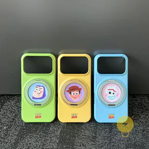 Phone Case For iPhone 17 Pro Max 16 15 PC TPU Magnetic Rotate Hard Aesthetic Korean Cute