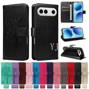 YJD Ốp Lưng Cho Vivo X300FE Dập Nổi Mèo Và Cây Da Khe Cắm Thẻ Dây Đeo Tay Chống Rơi Vỏ Điện Thoại