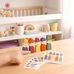 MJnmc Đồ chơi phân loại màu gỗ Montessori Trò chơi giáo dục sớm Tăng cường kỹ năng vận động tinh cho trẻ mới biết đi Trẻ em 2 3 4 Học mẫu giáo mới
