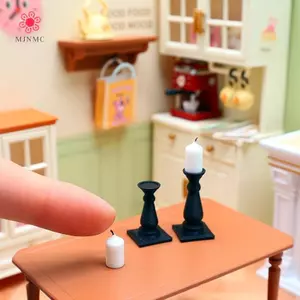 MJnmc 4 Búp Bê Trang Trí Nhà Nến Mini Có Đế Mô Phỏng Candlesti Mẫu 1 / 12 Nhà Búp Bê Thu Nhỏ Phụ Kiện Mới