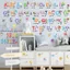 Decal dán tường bảng chữ cái tiếng việt , số, màu sắc PA25 tranh dán tường trang trí phòng ngủ cho bé trai bé gái