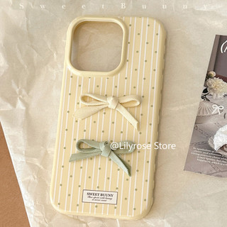 Ốp Lưng Phong Cách Hàn Quốc Cho iPhone 12 13 14 15 16 Pro Max Apple iPhone Case Nơ Mềm 3D Nơ