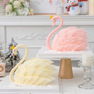 Khuôn Silicon Cổ Thiên Nga Đầu Ngỗng Cánh Cổ Lông Vũ Trang Trí Bánh Sô Cô La Fondant Khuôn Ba Chiều LDHU