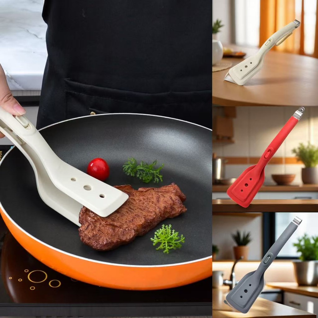 kẹp thực phẩm kẹp thịt gắp thịt nướng lật đật phụ kiện nhà bếp đồ bếp nướng bbq vá xới cơm  silicon